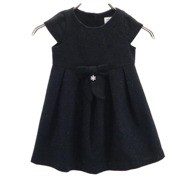 アルマーニジュニア 半袖 ワンピース 3A/100cm ブラック ARMANI JUNIOR 