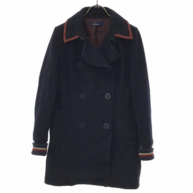 フレッドペリー ウールブレンド ピーコート S ネイビー FRED PERRY レディースの通販は