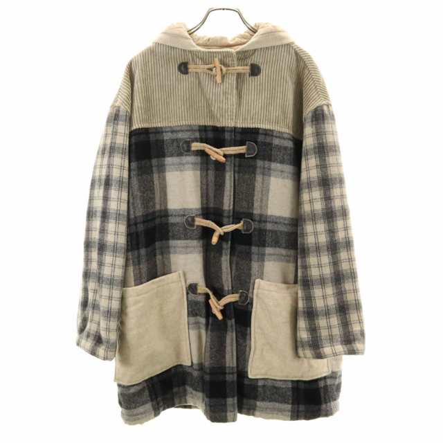【新作からSALEアイテム等お得な商品満載】 なら ALBA ROSA チェック柄 黒と白 ダッフルコート ジャケット・アウター