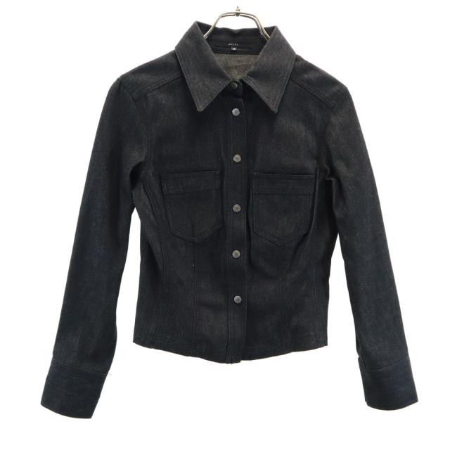 イタリア製*GUCCI*グッチ デニムジャケット コットン ブラック 38 グッチ イタリア製 デニムジャケット 38 ブラック GUCCI レディース