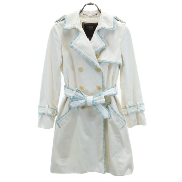 コーチ トレンチコート 2 ホワイト COACH レディース