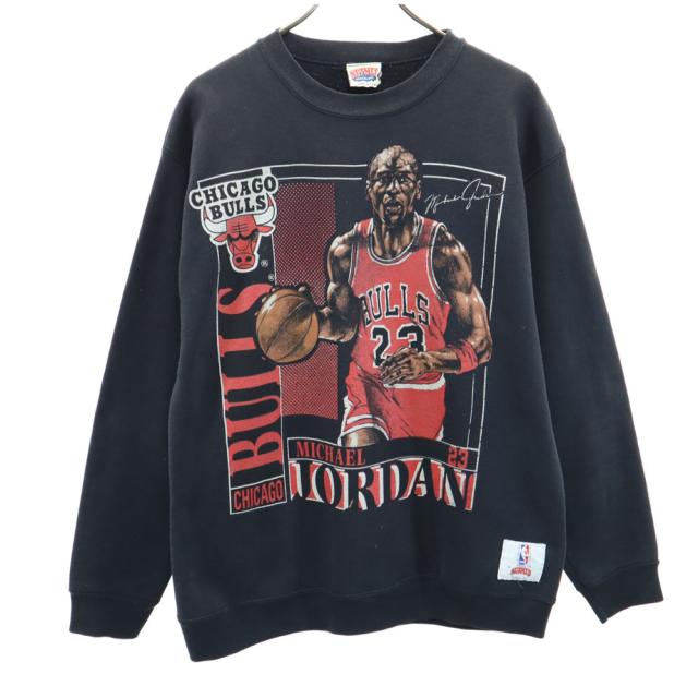 ナツメグ 90s オールド USA製 マイケルジョーダン 長袖 スウェット L ブラック NUTMEG 裏起毛 トレーナー メンズ
