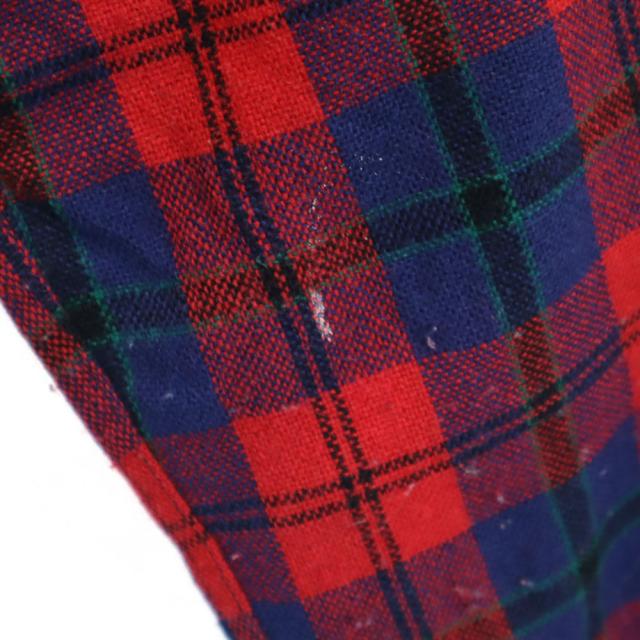 Country and Casual 60s ヴィンテージ ウールブレンド チェック柄 長袖 開襟 ウールシャツ 15M151/2 レッド×ブルー メンズ_4