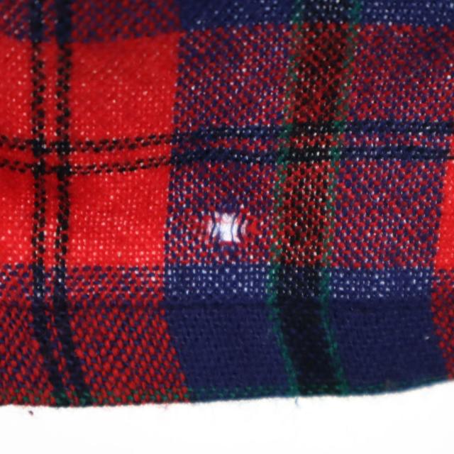 Country and Casual 60s ヴィンテージ ウールブレンド チェック柄 長袖 開襟 ウールシャツ 15M151/2 レッド×ブルー メンズ_5