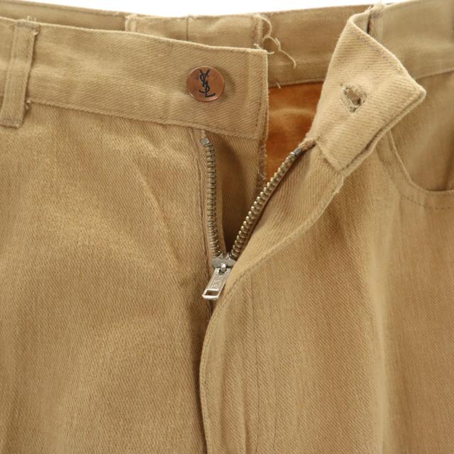 イヴサンローラン 80s 英国製 片爪YKK ヴィンテージ コットンパンツ ｗ30 ベージュ YVES SAINT LAURENT メンズ_7