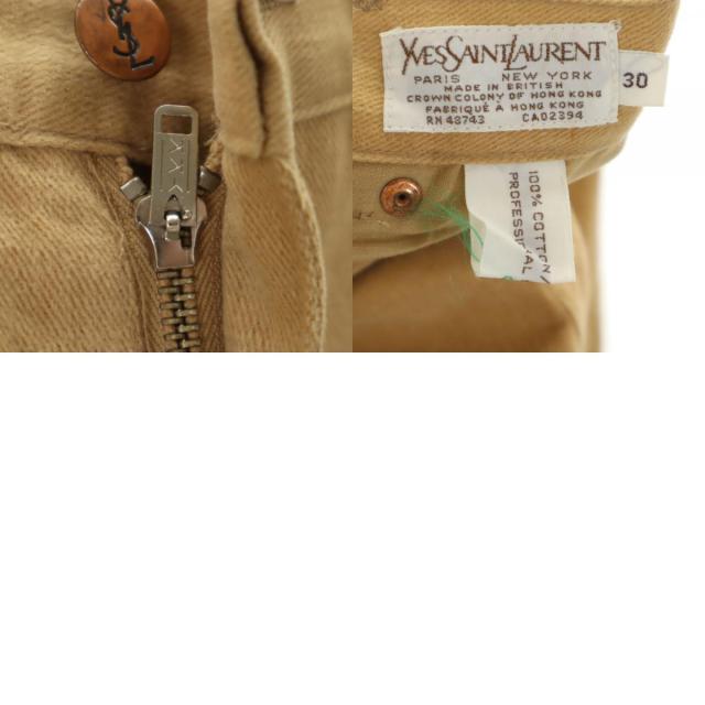 イヴサンローラン 80s 英国製 片爪YKK ヴィンテージ コットンパンツ ｗ30 ベージュ YVES SAINT LAURENT メンズ_9