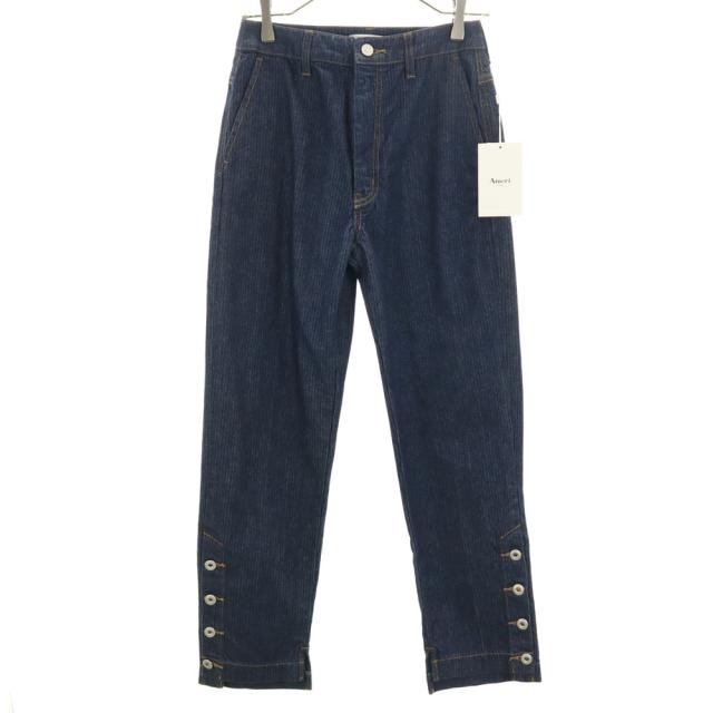 未使用 アメリ ストライプ柄 ストレートデニムパンツ ｗ25 AMERI UNDRESSED ジーンズ タグ付き レディース