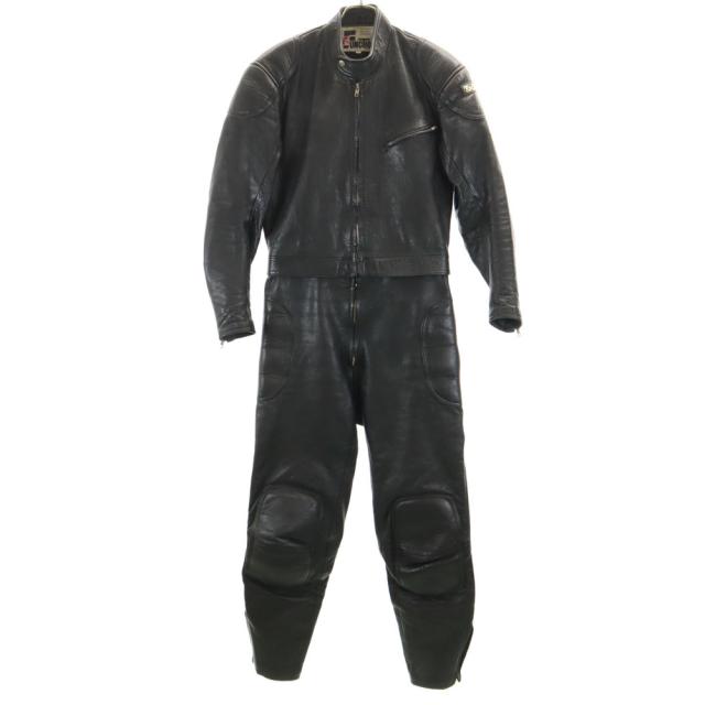 ファンクション 日本製 セパレート 牛革レザー バイク ライディングスーツ つなぎ LL ブラック FUNCTION オールインワン メンズの通販は