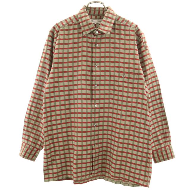 クリスチャンディオール ムッシュ チェック柄 長袖 シャツ P グレージュ系 Christian Dior MONSIEUR メンズの通販は