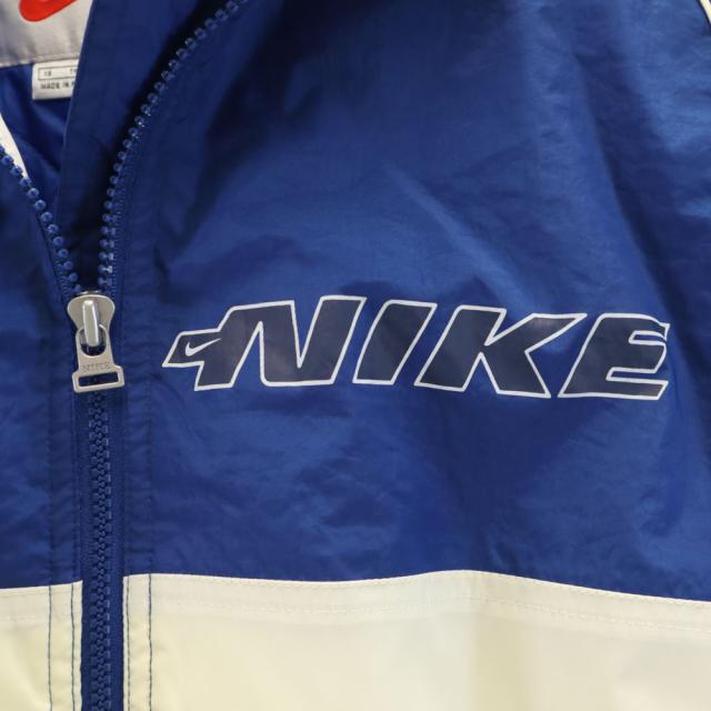 未使用 ナイキ 90s オールド 白タグ 未使用 ナイロンジャケット XS ブルー NIKE 裏キルティング タグ付き キッズ_4