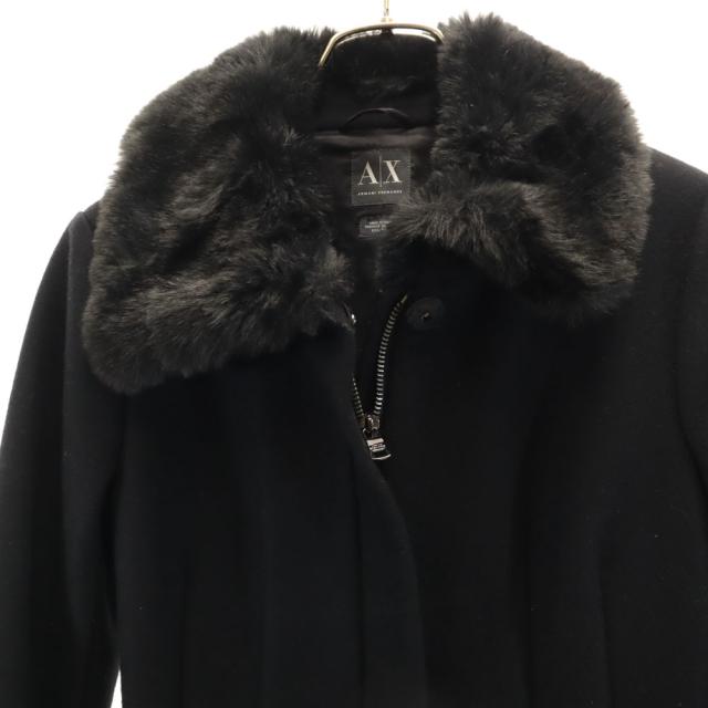 アルマーニエクスチェンジ ウールブレンド コート XXS ブラック ARMANI EXCHANGE レディース