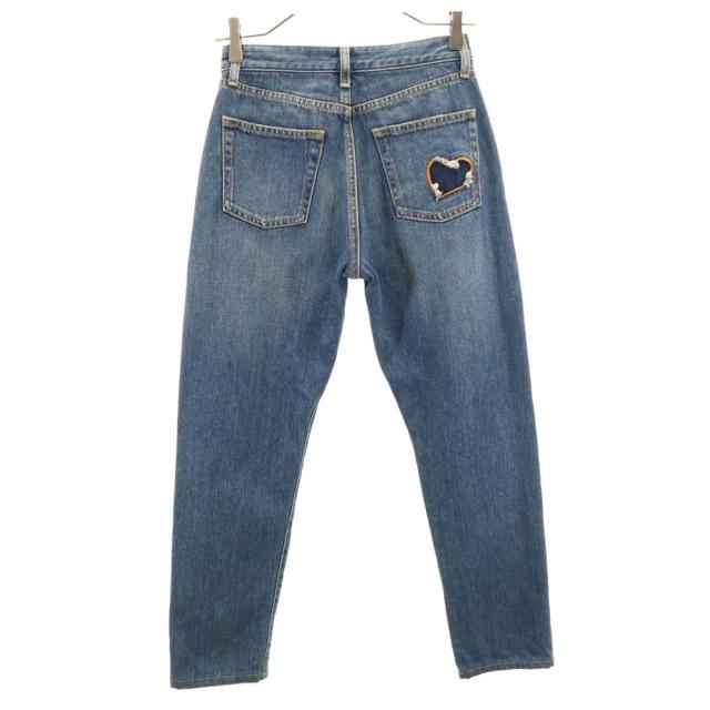 サンローラン イタリア製 テーパードデニムパンツ W24 ウォッシュブルー SAINT LAURENT ジーンズ ボタンフライ レディース_1