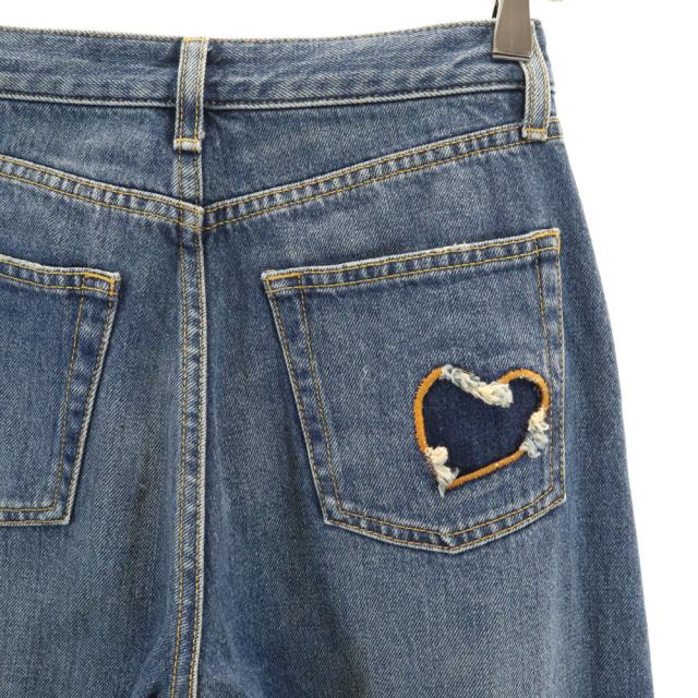 サンローラン イタリア製 テーパードデニムパンツ W24 ウォッシュブルー SAINT LAURENT ジーンズ ボタンフライ レディース_2