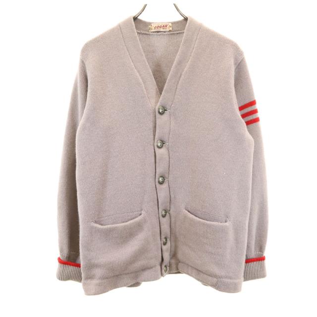 ローガン 50s 60s ヴィンテージ ウールブレンド 長袖 レタード カーディガン グレー ROGAN メンズ