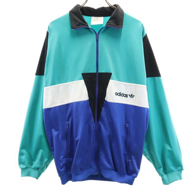 アディダス 80s ヴィンテージ 万国旗タグ マルチカラー トレフォイルロゴ トラックジャケット 7 グリーン adidas メンズ
