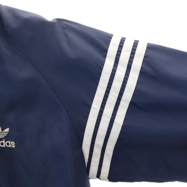 アディダス 70s 80s ヴィンテージ デサント製 トレフォイルロゴ ナイロンジャケット M ネイビー adidas フード有り メンズ_7