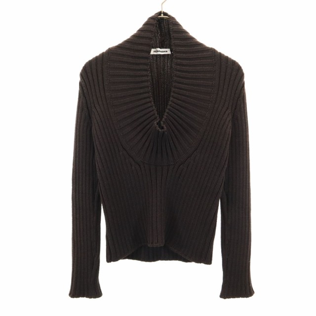 【メーカー直売】の商品をすべて ジルサンダー イタリア製 長袖 セーター 36 ブラウン JIL SANDER ニット+セーター