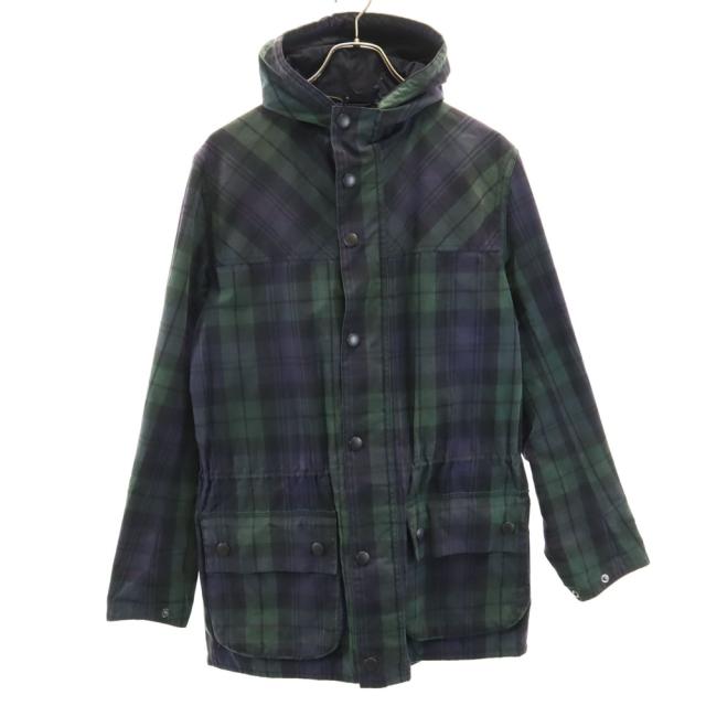 バブアー ブルガリア製 ブラックウォッチ SL DURHAM オイルドジャケット 38 ネイビー 他 Barbour メンズ