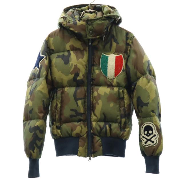 ALPHA フーデッドリブジャケットブラック系カモフラ迷彩ジャケット Mサイズ ALPHA フーデッドリブジャケットブラック系カモフラ迷彩ジャケット M