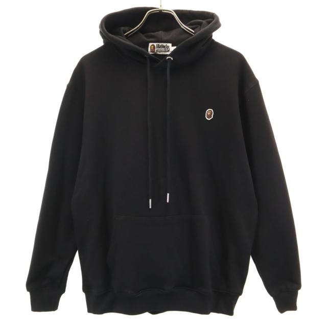 アベイシングエイプ 日本製 長袖 スウェットパーカー L ブラック A BATHING APE メンズ