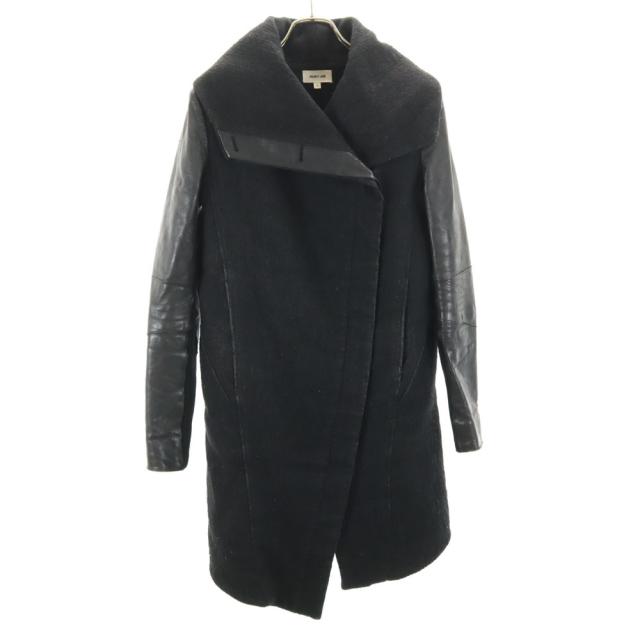 ヘルムートラング レザー切替 コート S ブラック HELMUT LANG 比翼 レディース