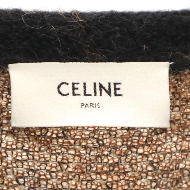 セリーヌ イタリア製 モヘアブレンド ヒョウ柄 長袖 カーディガン S ブラウン CELINE メンズ_6