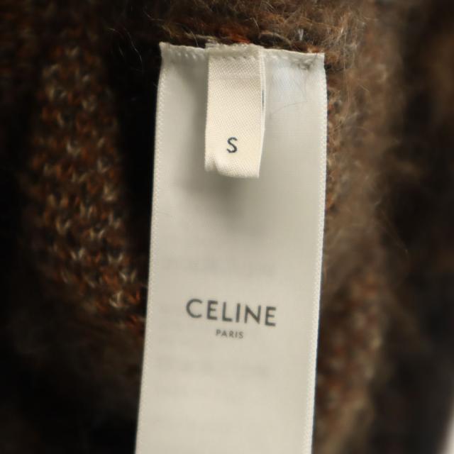 セリーヌ イタリア製 モヘアブレンド ヒョウ柄 長袖 カーディガン S ブラウン CELINE メンズ_7