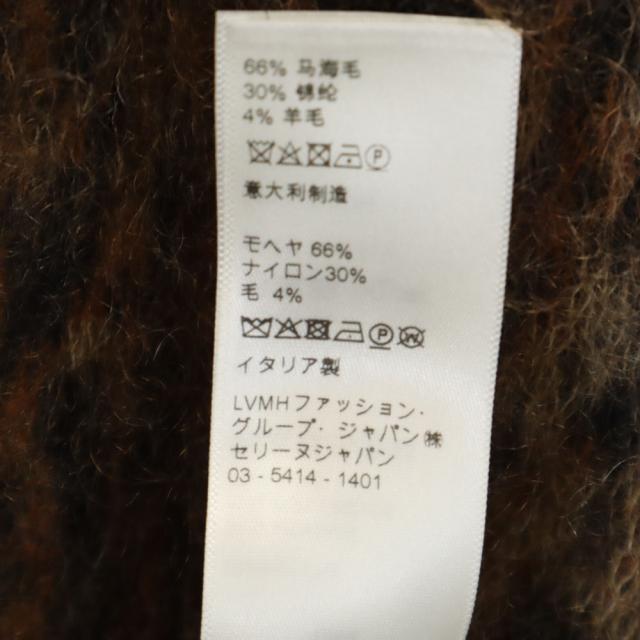 セリーヌ イタリア製 モヘアブレンド ヒョウ柄 長袖 カーディガン S ブラウン CELINE メンズ_8