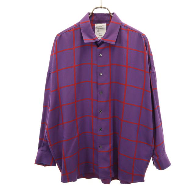 シャリーフ 日本製 チェック柄 長袖 シャツ 1 パープル SHAREEF ドロップショルダー メンズの通販は 7,841円