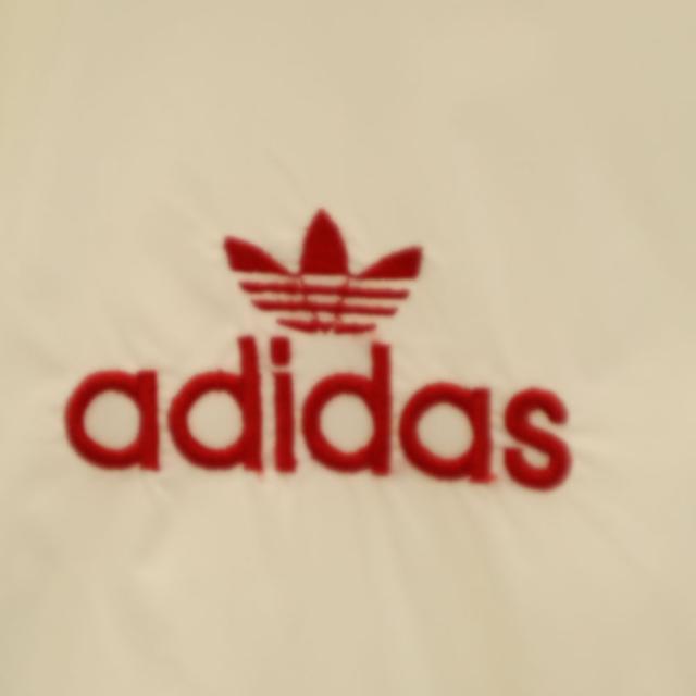 アディダス 70s デサント製 ヴィンテージ トレフォイルロゴ刺繍 ナイロンジャケット M 白 adidas メンズ_4