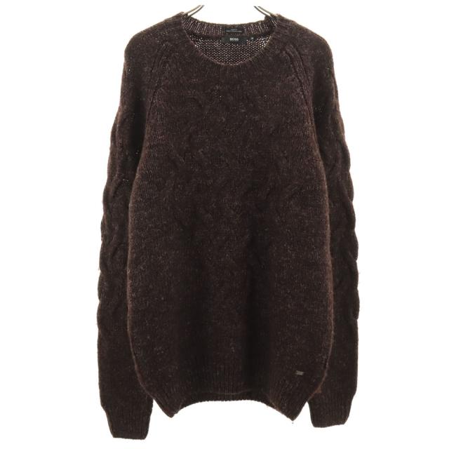 ボスヒューゴボス 長袖 スリムフィット セーター M ブラウン BOSS HUGO BOSS ケーブルニット レディースの通販は 5,720円