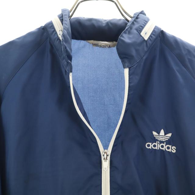 アディダス 70s ヴィンテージ デサント製 トレフォイルロゴ ナイロンジャケット ネイビー adidas メンズ_8