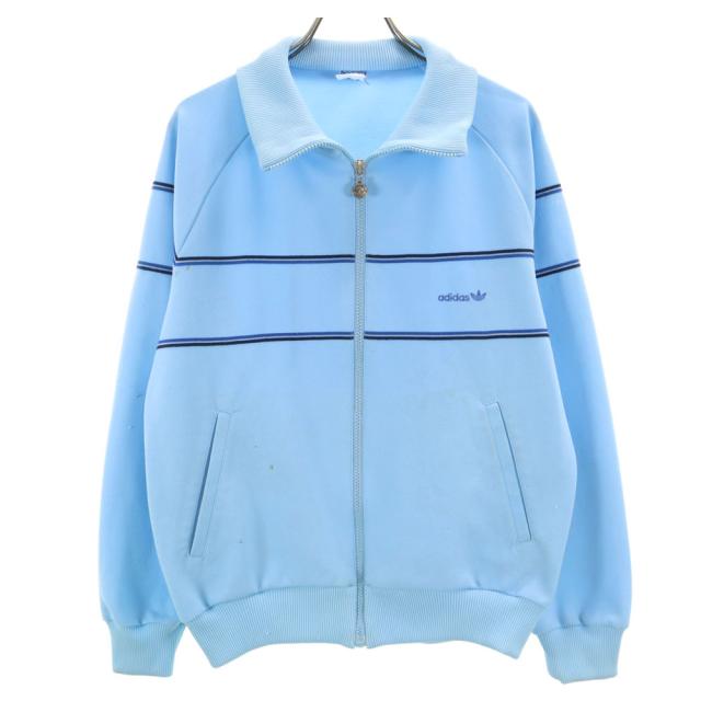 アディダス 70s ヴィンテージ デサント製 西ドイツタグ トレフォイルロゴ トラックジャケット M ライトブルー adidas メンズ