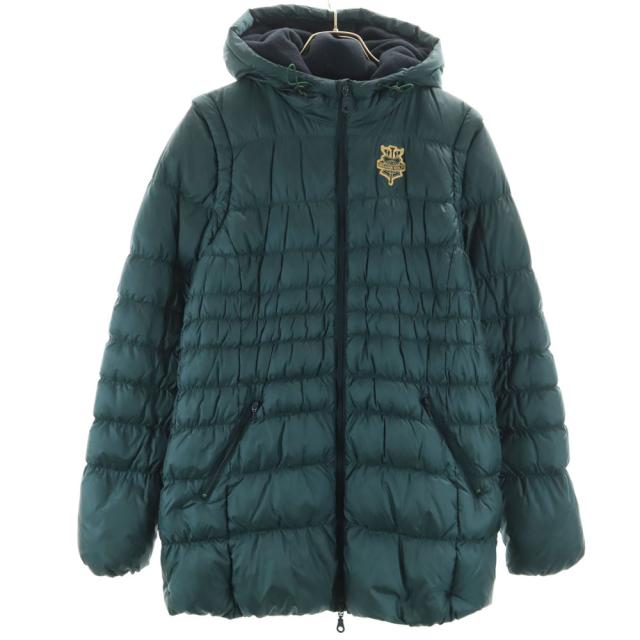 美品 BEAMS GOLF 2way ダウンジャケット ゴルフ M ワッペン ビームス ゴルフ 2way フード付き ダウンジャケット M モスグリーン
