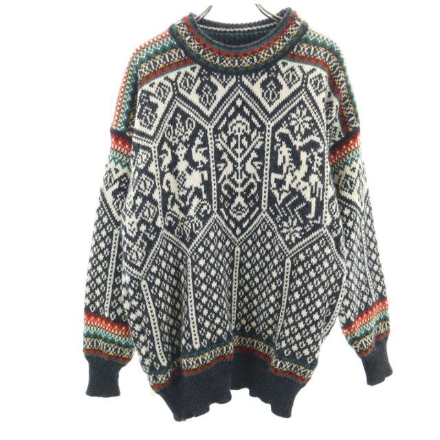 DALE OF NORWAY 90s ウール オールド ノルディック柄 長袖 セーター ネイビー系 ニット メンズの通販は