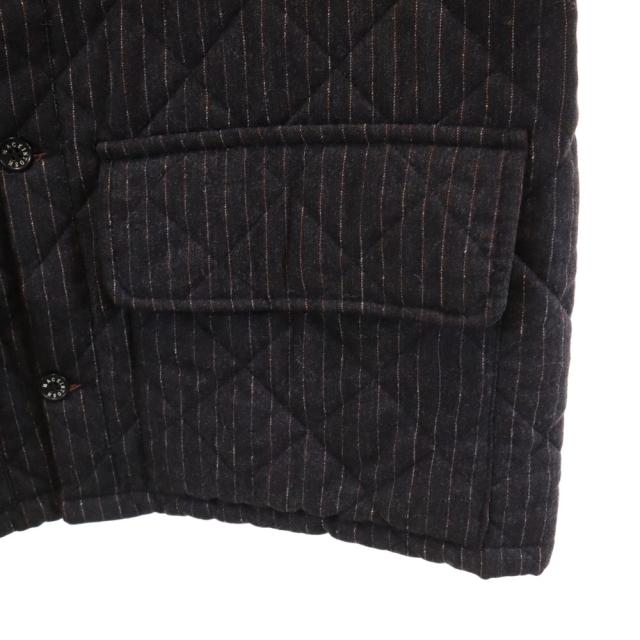 Mackintosh マッキントッシュ 英国製 ウールブレンド ストライプ柄 キルティングジャケット M ブラック ×Paul Smith メンズ_3