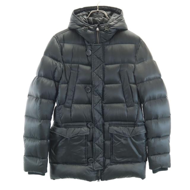 Herno ヘルノ ルーマニア製 ミドル グース ダウンジャケット 44 グリーン フーディー メンズ