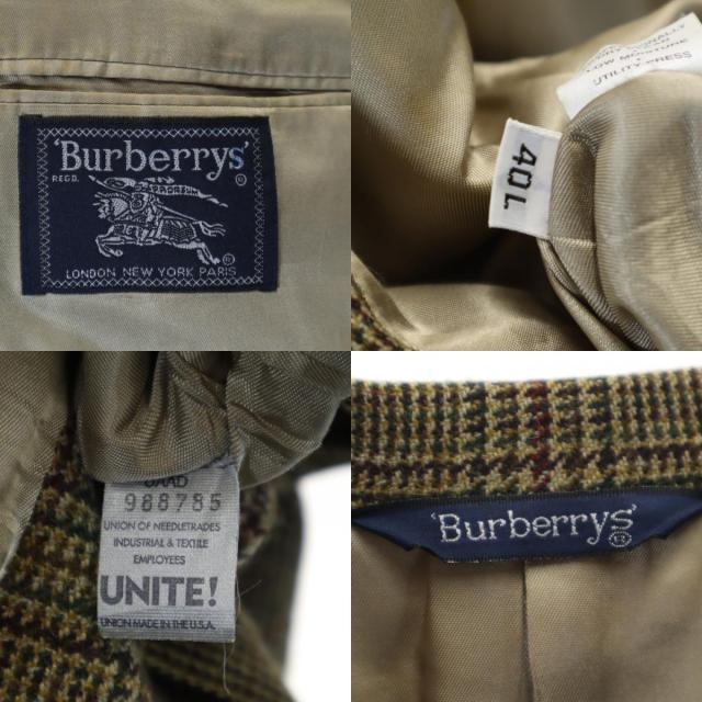 Burberrys バーバリーズ 90s オールド USA製 チェック柄 テーラードジャケット ベージュ メンズ_9