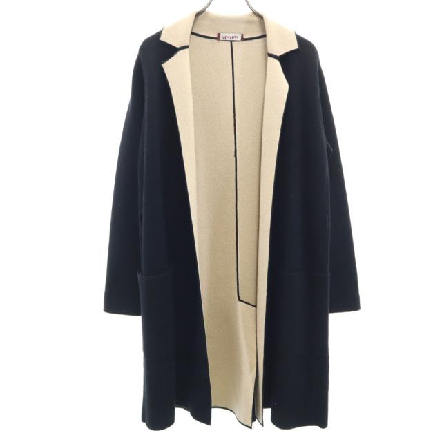 MAX MARA マックスマーラ ウールブレンド ニットコート M ブラック ベルト欠損 レディース