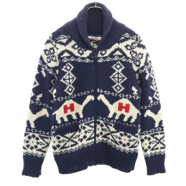 HOLLYWOOD RANCH MARKET ハリウッドランチマーケット ウールブレンド 長袖 カウチン ニット 2 ブルー系 セーター メンズの通販は 5,262円