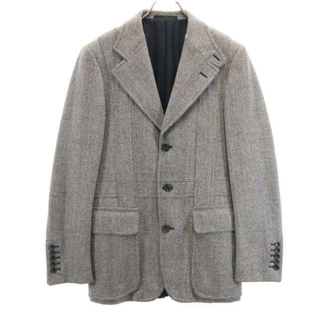 GUCCI グッチ イタリア製 ウールブレンド ヘリンボーン テーラードジャケット 44R グレー メンズの通販は