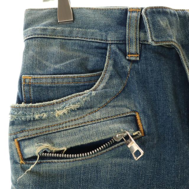 BALMAIN バルマン 日本製 バイカー デニムパンツ ｗ28 ブルー メンズの通販は