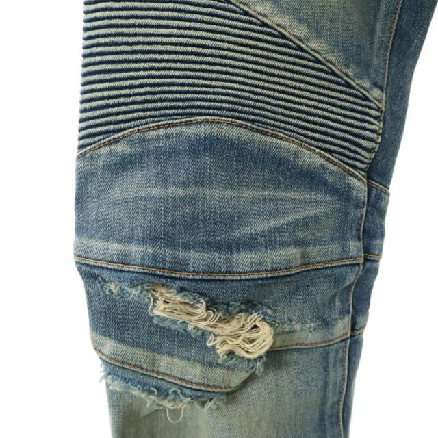 BALMAIN バルマン 日本製 バイカー デニムパンツ ｗ28 ブルー メンズの通販は
