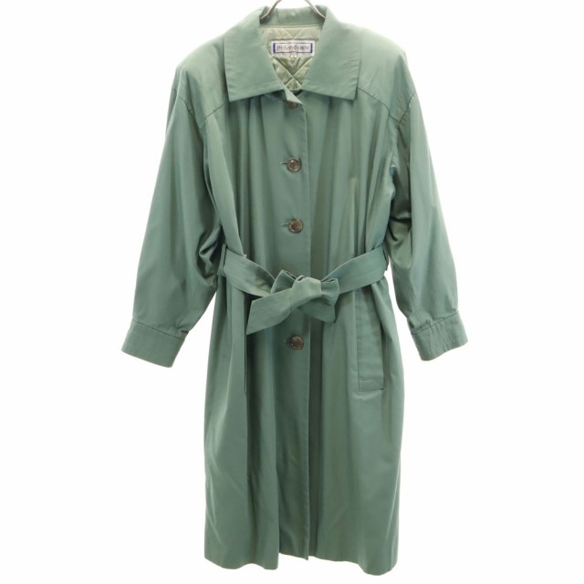 YVES SAINT LAURENT イヴサンローラン 90s オールド ステンカラーコート M グリーン系 レディース