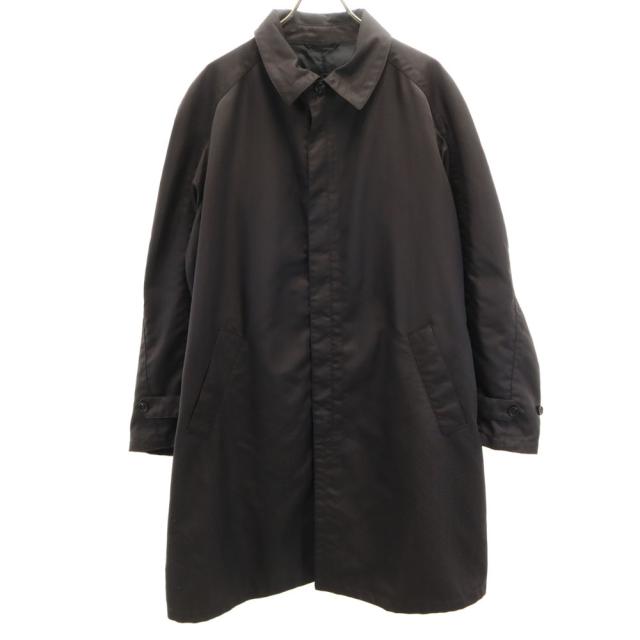 ARMANI COLLEZIONI アルマーニコレッツォーニ イタリア製 ヘリンボーン柄 ステンカラーコート 50 チャコールブラウン メンズ