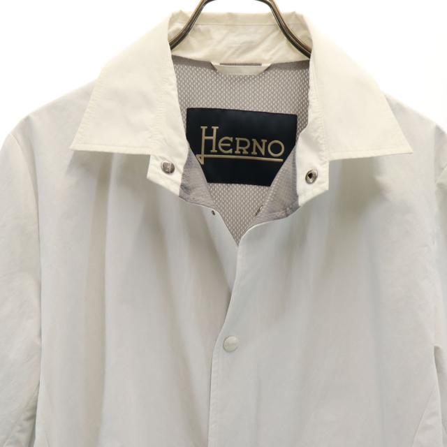 Herno ヘルノ イタリア製 長袖 コーチジャケット 48 ホワイト メンズ