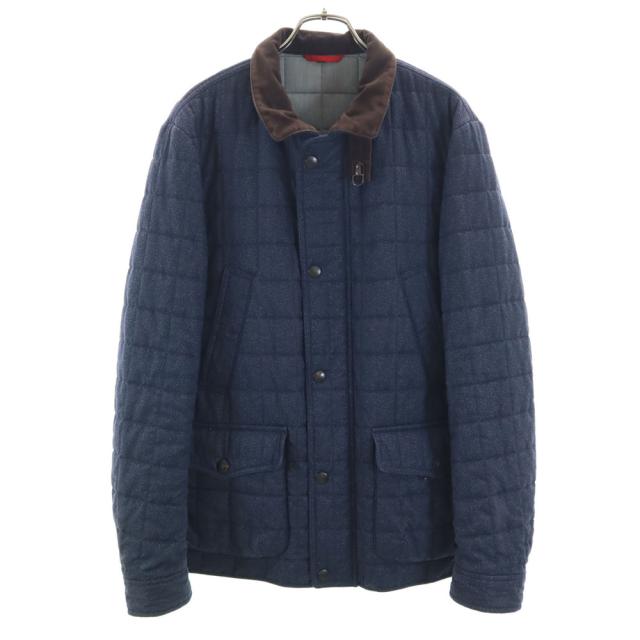 Fay フェイ スクエア キルティングジャケット M ネイビー メンズ