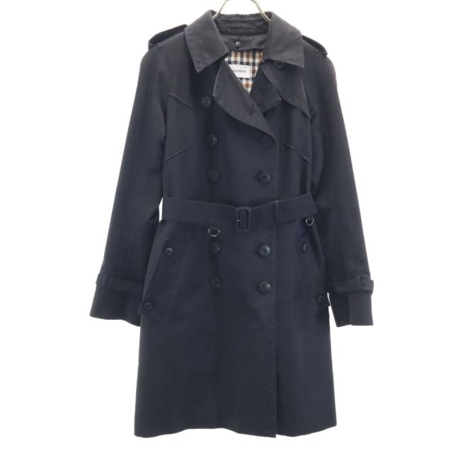 【日本製】Aquascutum トレンチコート　ブラックダブル CURTIS SINGLE TRENCH COAT