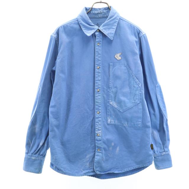 Vivienne Westwood ヴィヴィアンウエストウッド イタリア製 長袖 コットンシャツ M ブルー ×ANGLOMANIA メンズの通販は