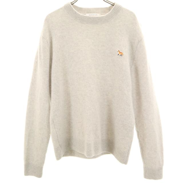 MAISON KITSUNE メゾンキツネ モロッコ製 ウールブレンド 長袖 セーター L ホワイト メンズ